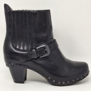 Dansko Clog Style Leather Booties Buckle Studded Ankle Boots Size 37